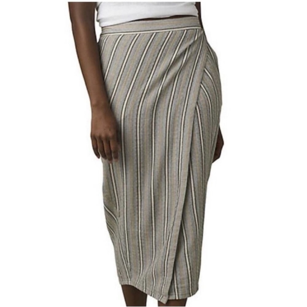 Prana hemp striped midi skirt